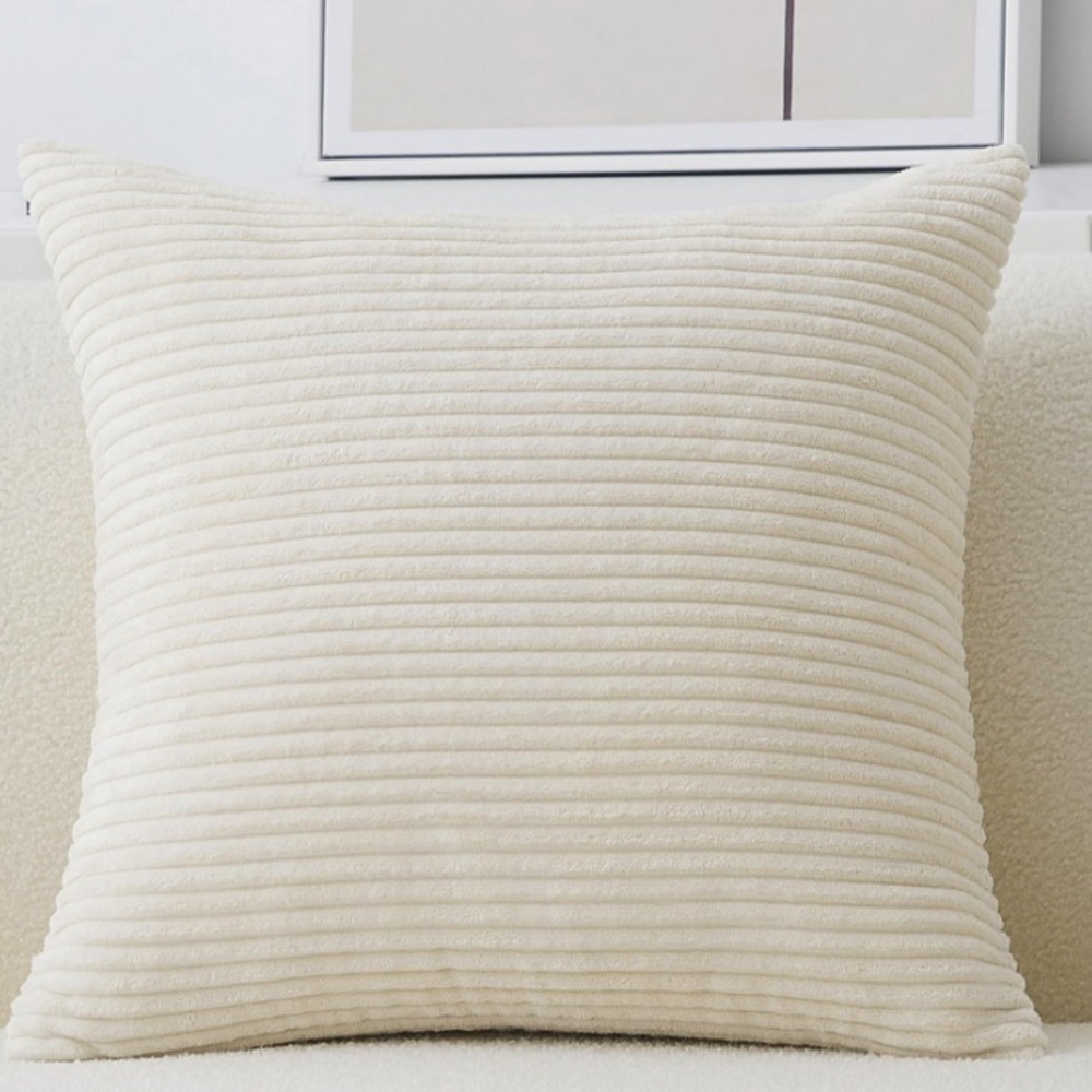 Christmas Euro Shams Cream EXTRA-LARGE 26x26” (1-count)